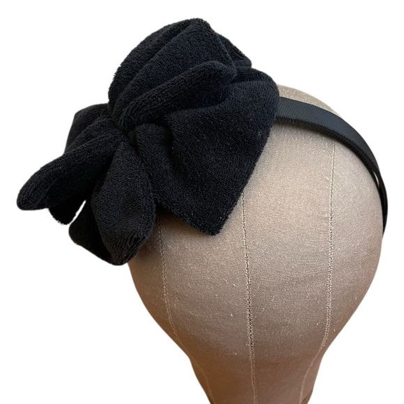 Other - 4/$25 Black Terry Cloth Towelling Bow Headband